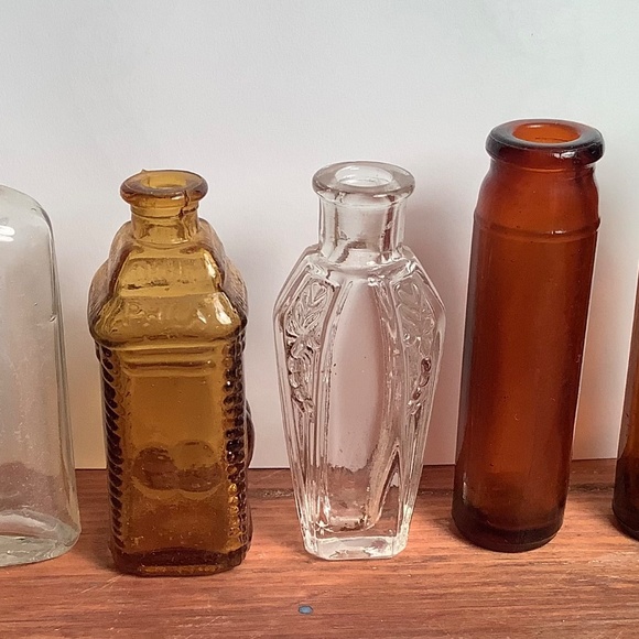 5 antique glass vials - Picture 3 of 3